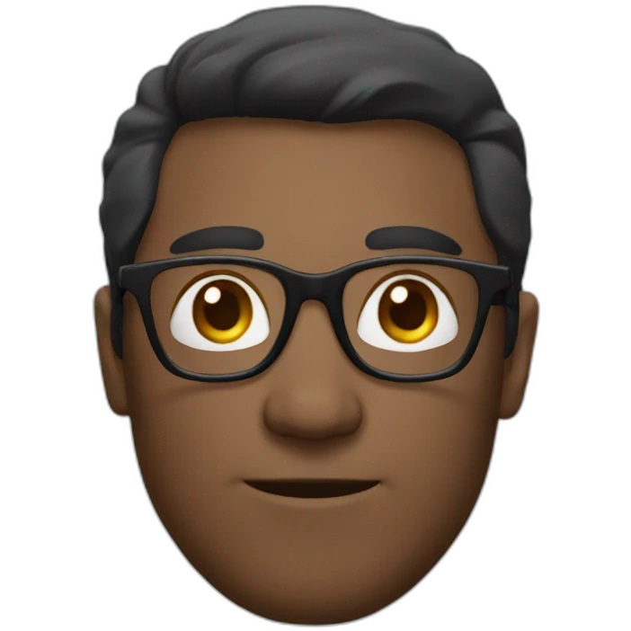 man with specs and looks smart emoji