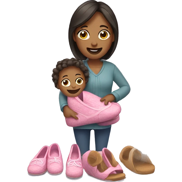 mother is holding slippers emoji