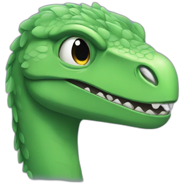 green raptor with closed eyes emoji