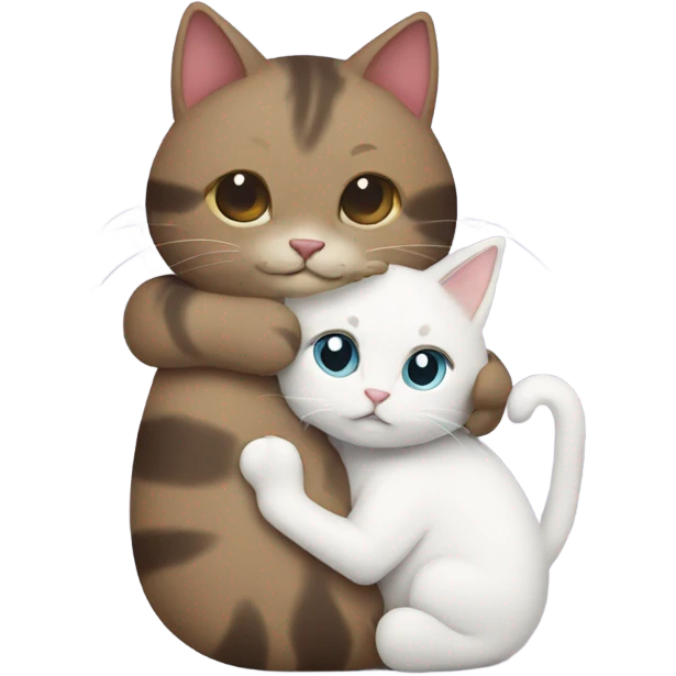 Cat hugging a cat  emoji