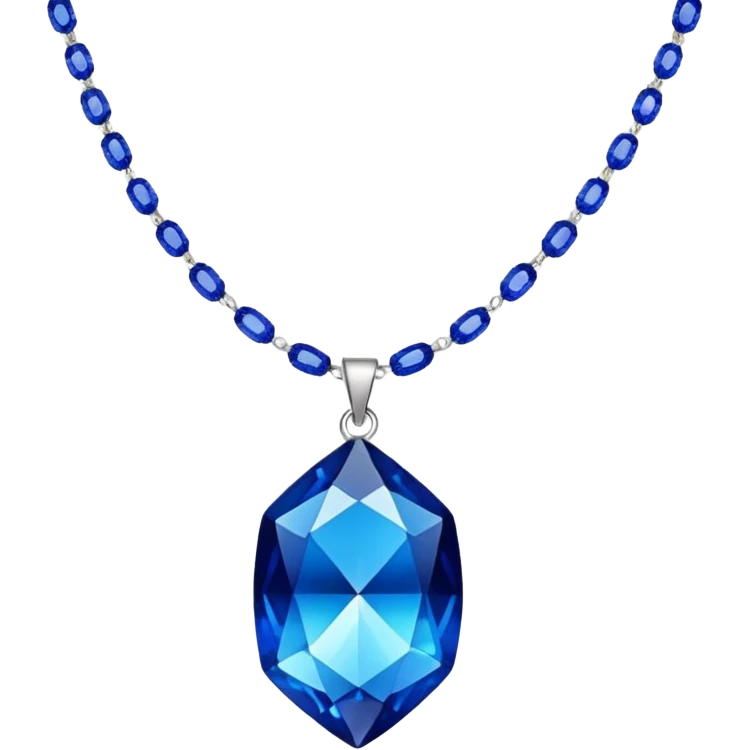 Blue crystal necklace emoji