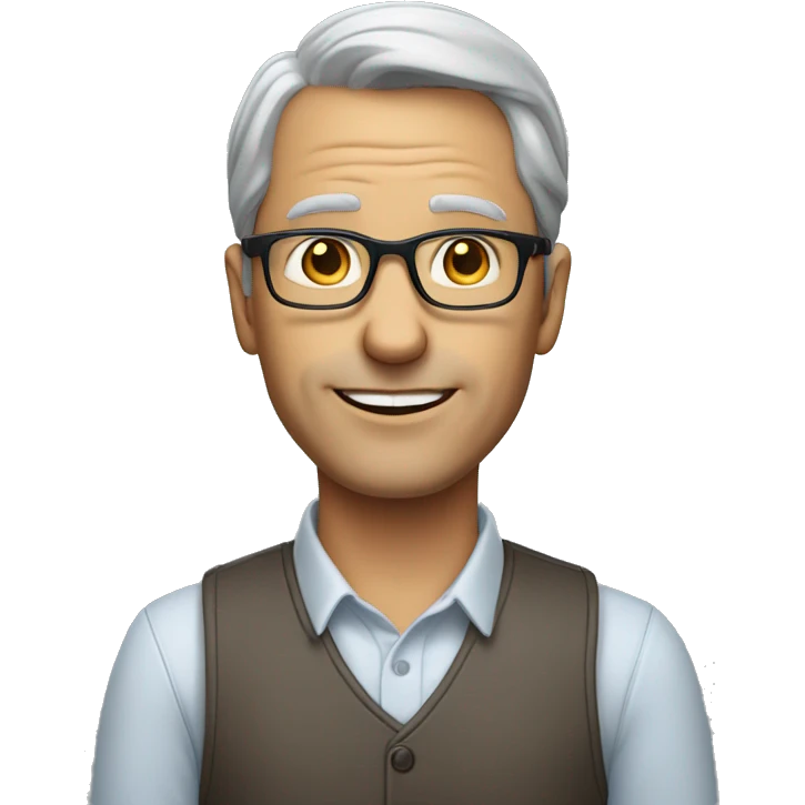 55 year old white male with glasses dressed in business casual clothing emoji