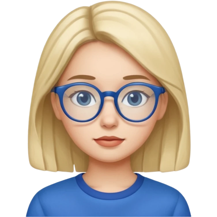 girl with eyeglasses and blue outfit emoji