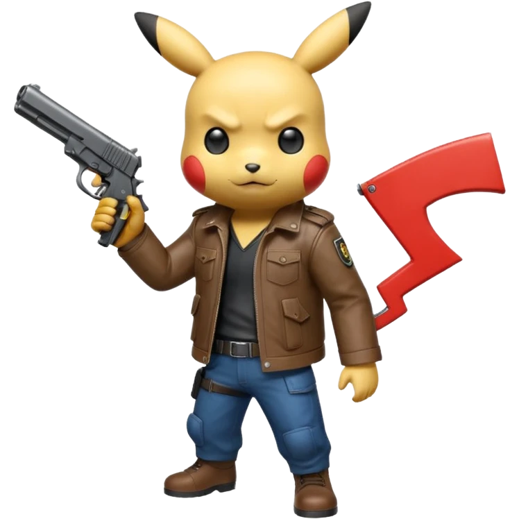 Pikachu dressed as Leon Kennedy emoji
