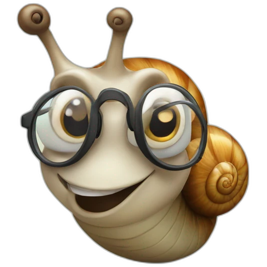 snail with glasses and finger pointed up emoji