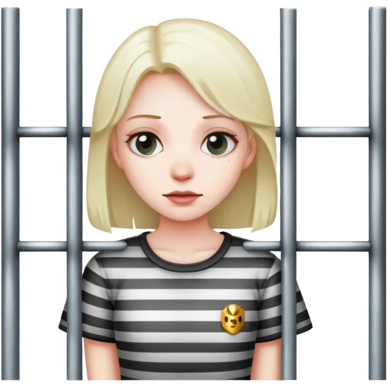 girl standing behind jail bars emoji