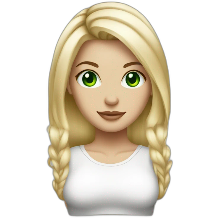 tattoo artist white girl straight blond hair, green eyes emoji