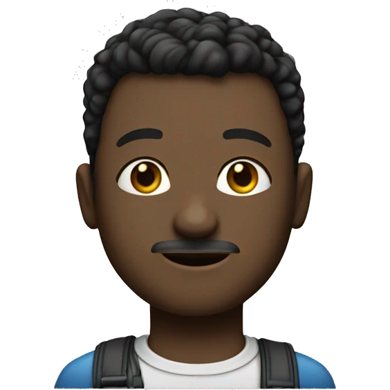 un chico negro con un cartel que diga ''SOY JOHN'' emoji