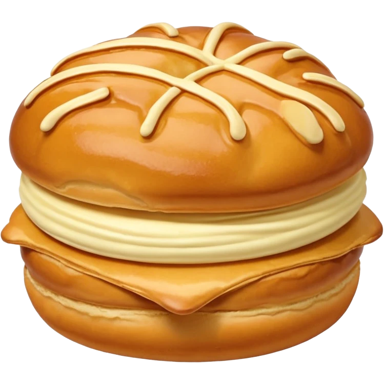 choux pastry cream puff, round and shiny, minimal details emoji