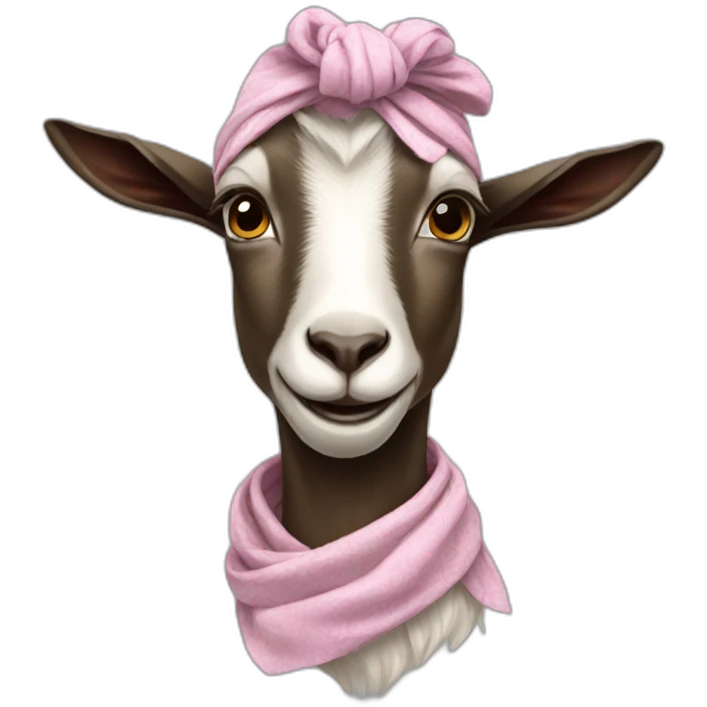 goat wearing headscarf emoji
