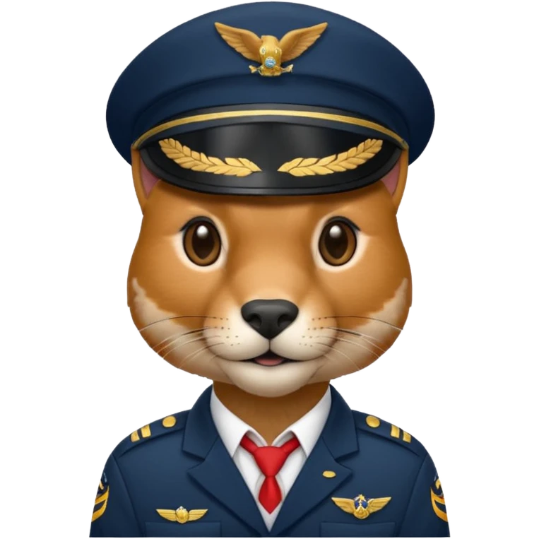 pilot uniformed animal with bandanna emoji