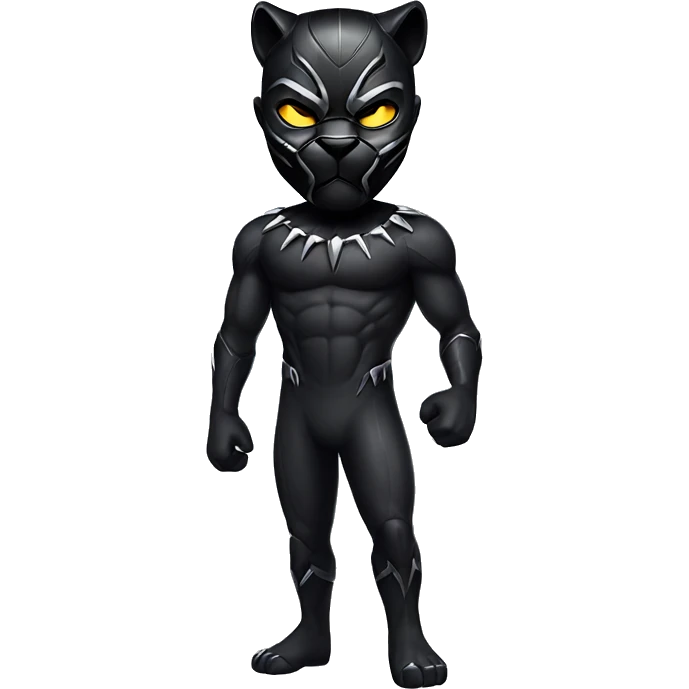 black panther full body wearing mask emoji