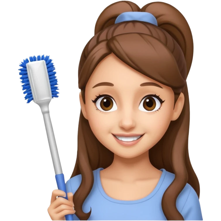 ariana grande holding toilet brush emoji