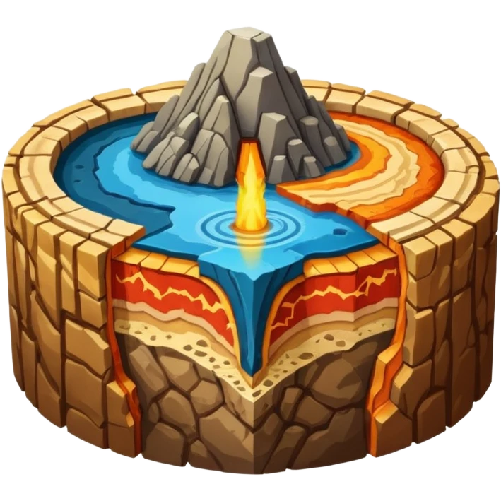 Planet crust, mantle, and core emoji