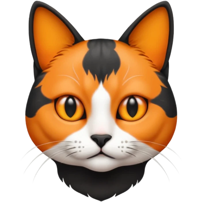 Half black and half orange cat no white  emoji