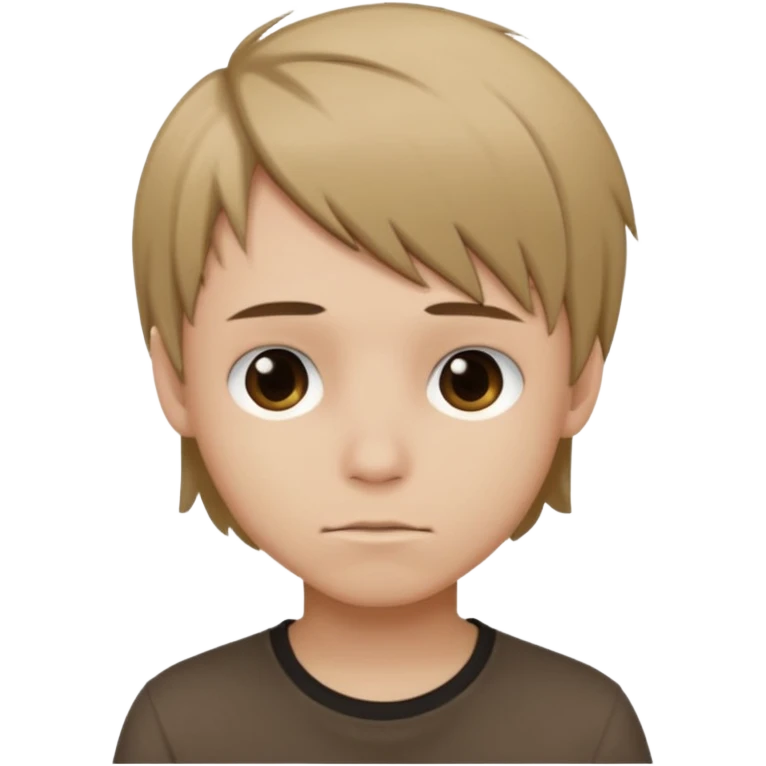boy with dark blonde hair emo, shirt color brown emoji