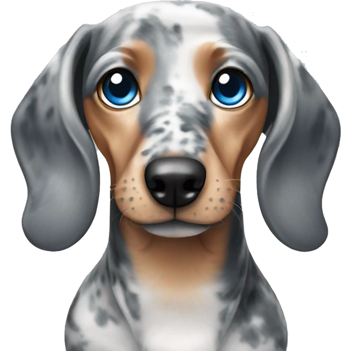Marble Dachshund with a blue eye  emoji