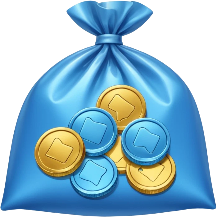 blue coins credit in a package emoji