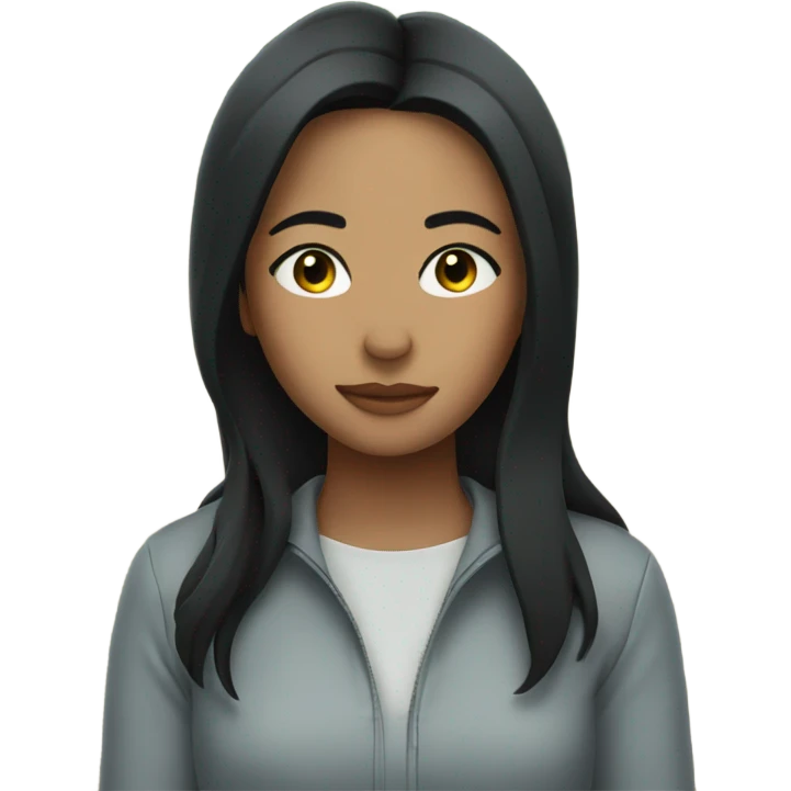 girl with black hair and eyes closed outdoors emoji