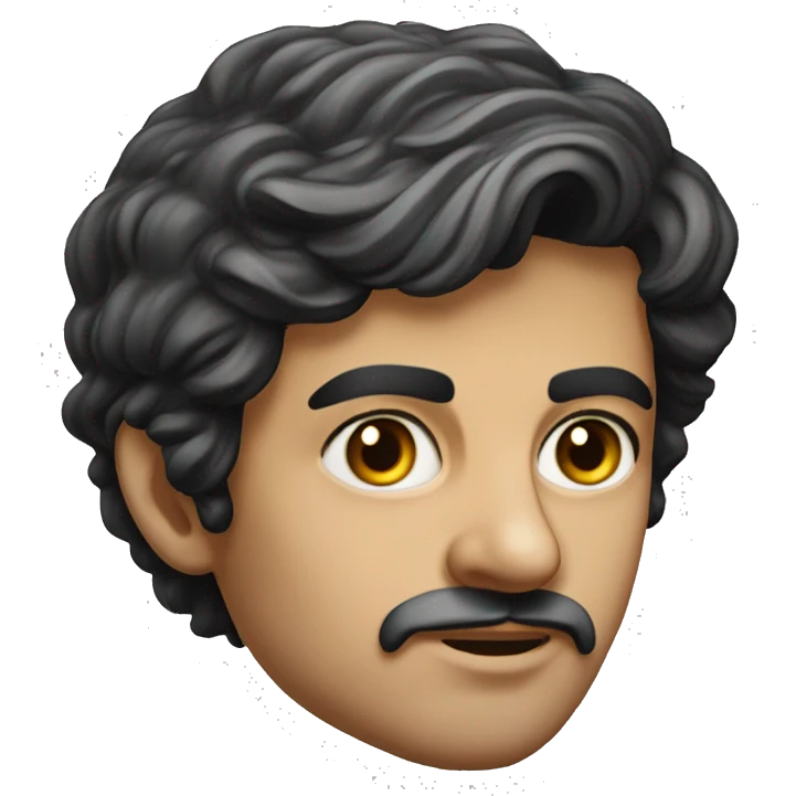 guy 20 years old iranian in 1970 photorealistic serious emoji
