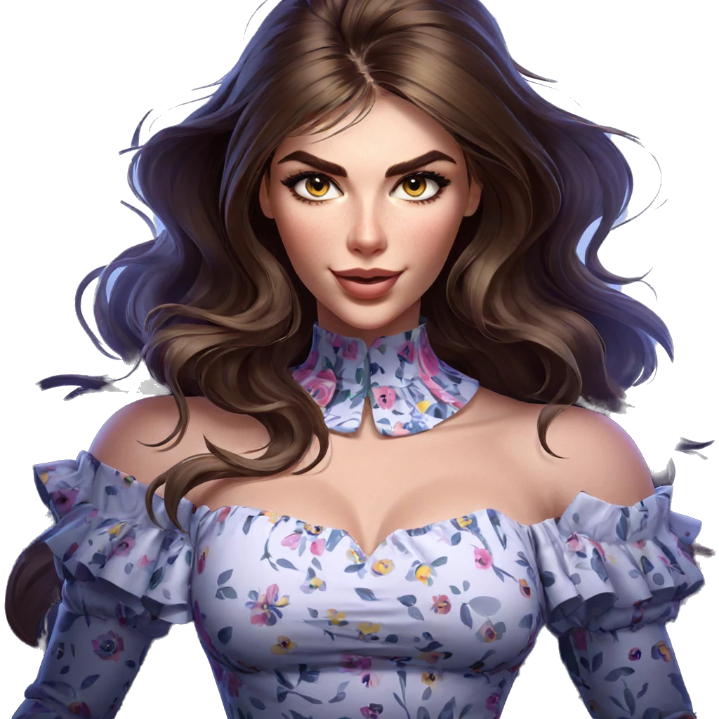 girl in floral dress portrait emoji