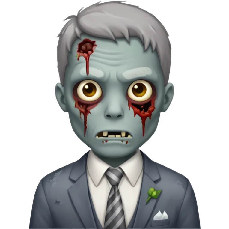 zombie with tie emoji