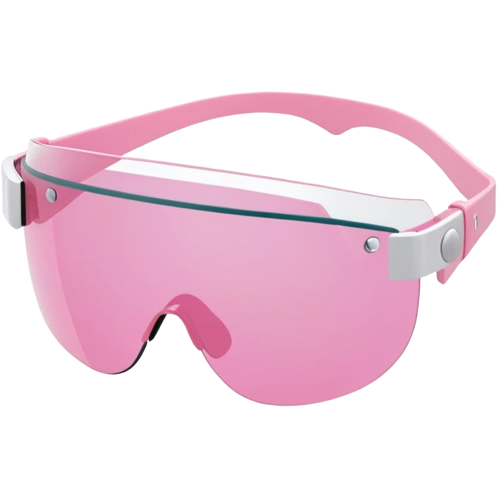 frameless pink tinted shield visor sunglasses, Y2K aesthetic, one-piece lens emoji