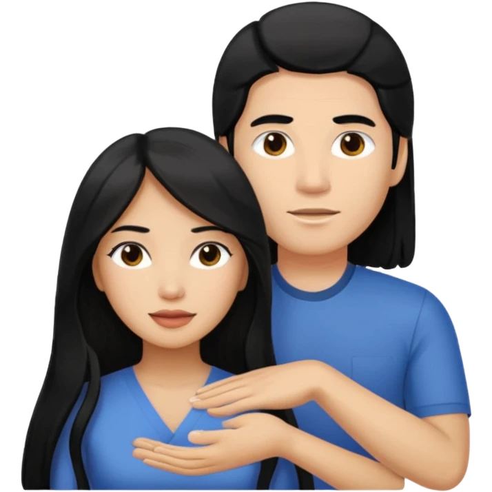 Philippines woman with long hair is massaged from a blond white man emoji