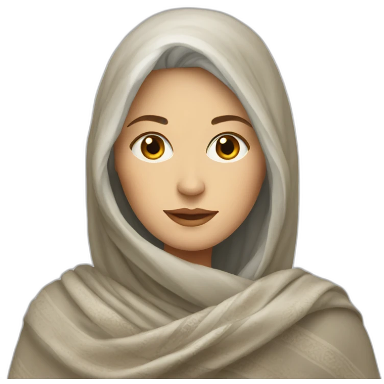 a white woman in a shawl emoji