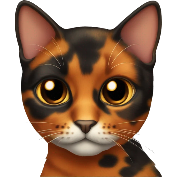 Tortoiseshell cat half her face orange and half black emoji