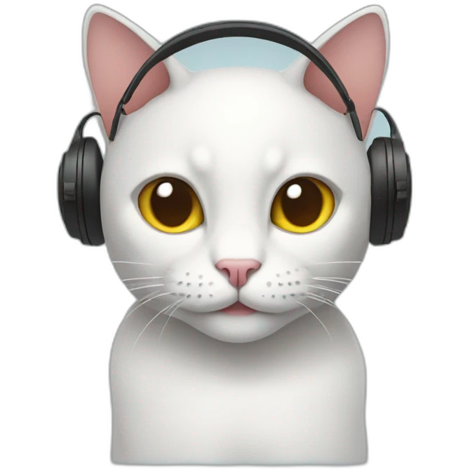 cat with headphones emoji