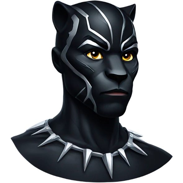 Black panther face side view emoji