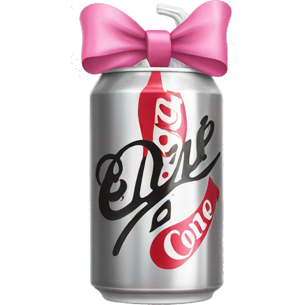 Diet Coke can with pink bow emoji