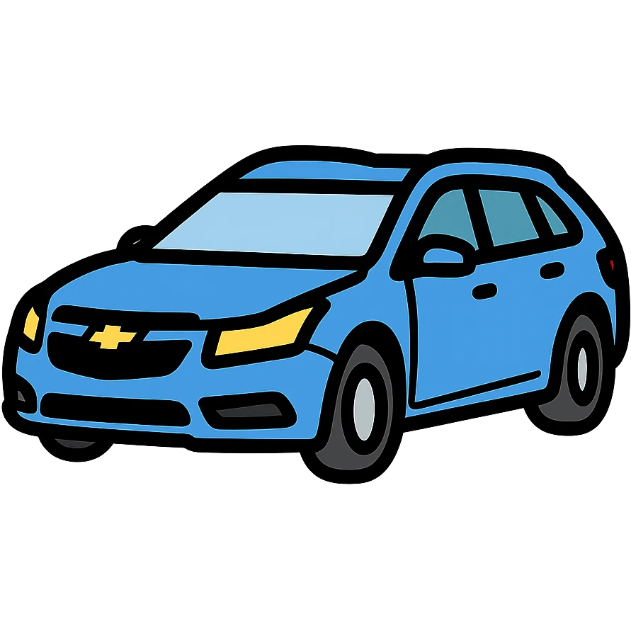 Chevrolet Cruze SW 2012 three-quarter angle, modern and clean, icon style emoji