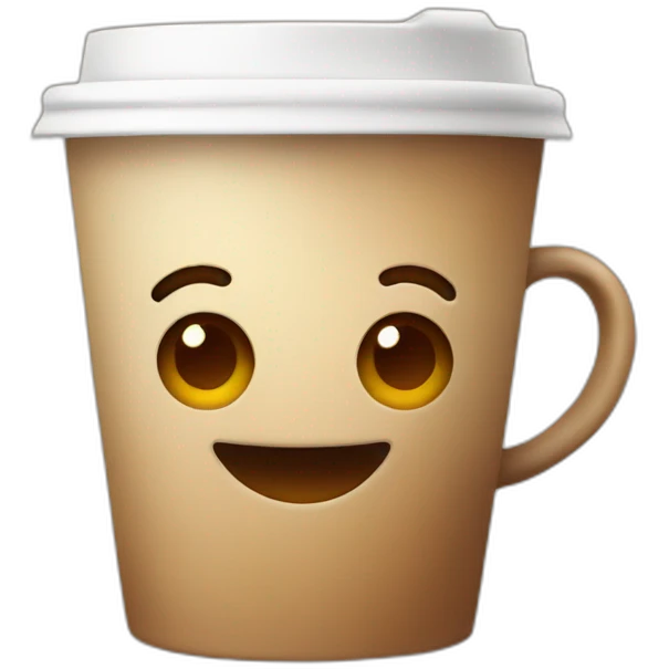 coffee with a cute smiling face  emoji