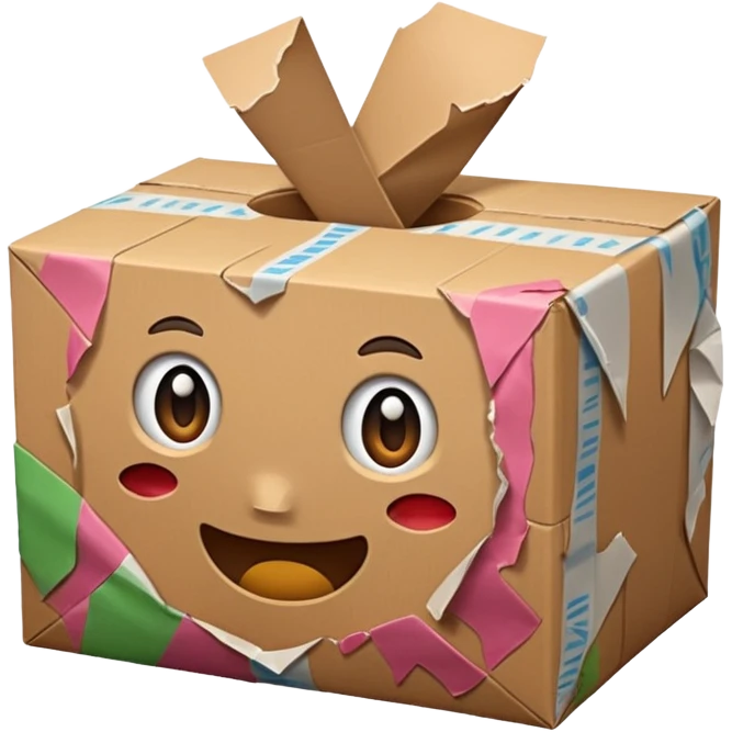 Generate a realistic emoji of a package being damaged emoji