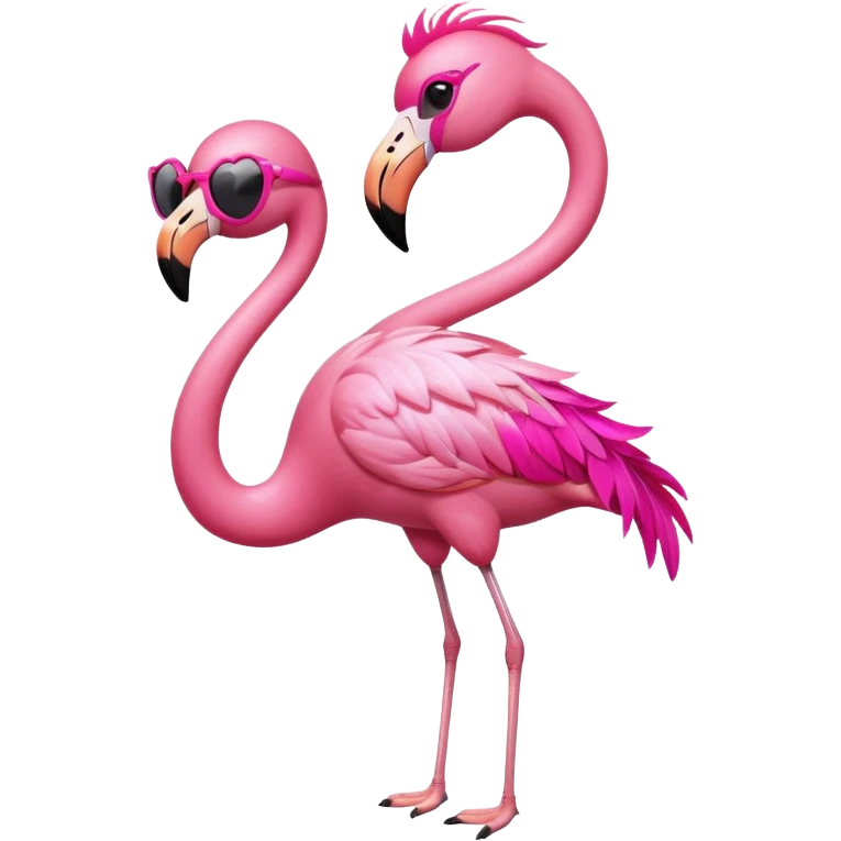 flamingo with pink heart sunglasses emoji