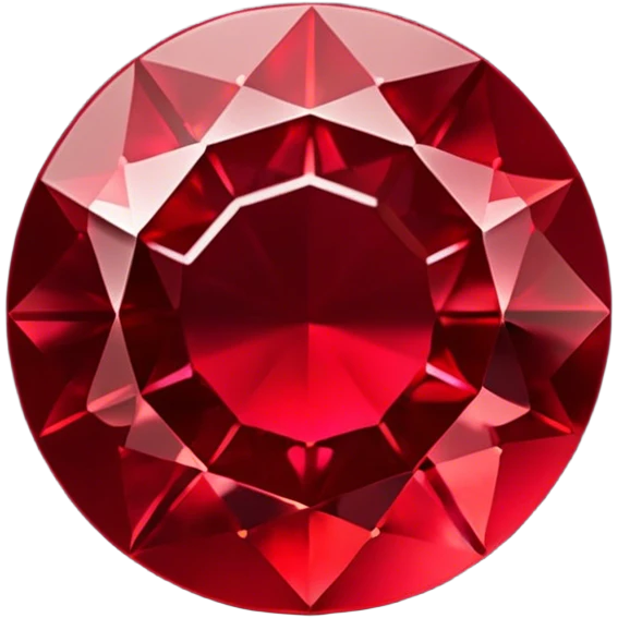 Cinematic Realistic Ruby Emoji, Deep and rich, with a smooth, polished surface gleaming in brilliant red, the facets catching light and casting fiery reflections. The rich color seems to glow with an inner warmth, while a soft, subtle shimmer highlights the edges. Soft glowing outline, capturing the essence of passionate beauty and timeless elegance in a precious ruby. emoji
