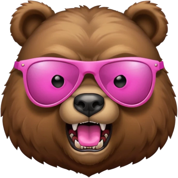 angry bear pink sunglasses emoji