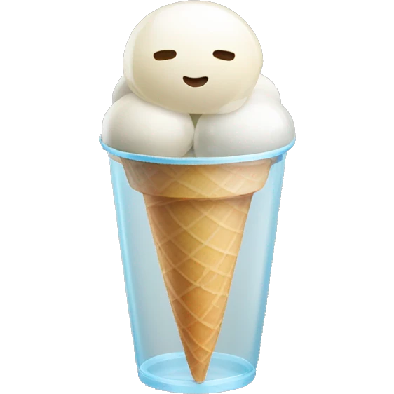 clear icecream balls in a cup emoji