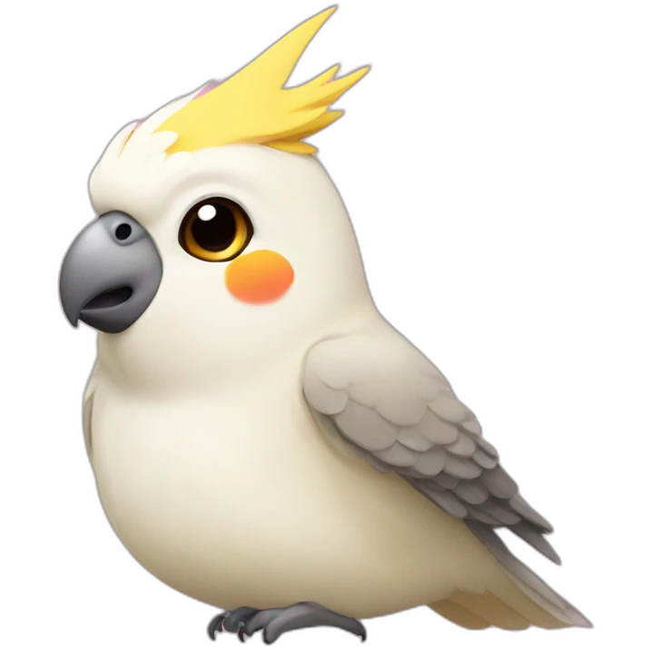 cockatiel with bow emoji