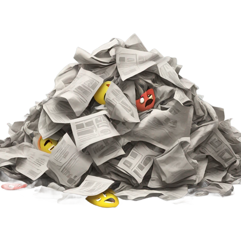 crumbled paper on trash emoji