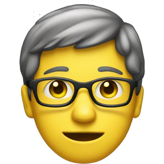 Shy yellow faced nerd  emoji