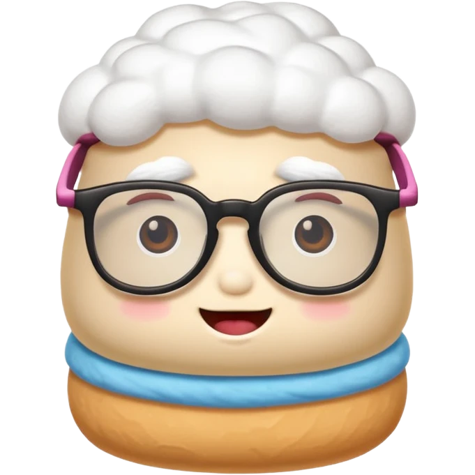 colored marshmallow with glassess emoji