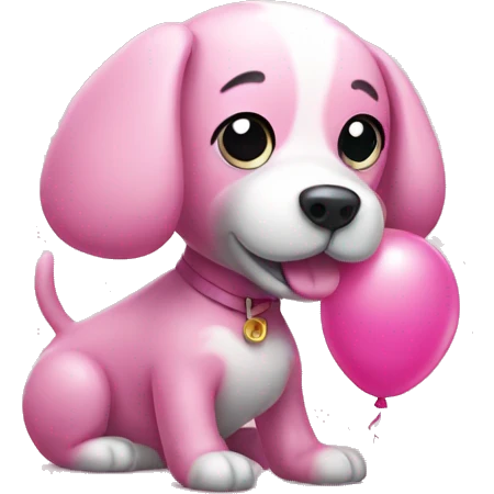 Pink ballon dog emoji