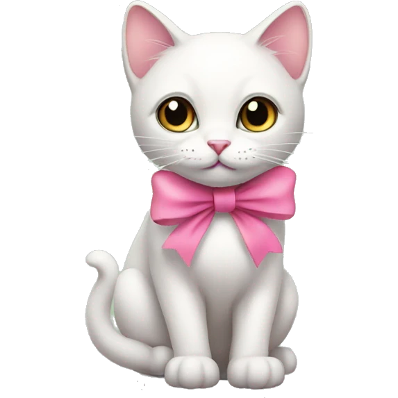 cat with a pink bow emoji