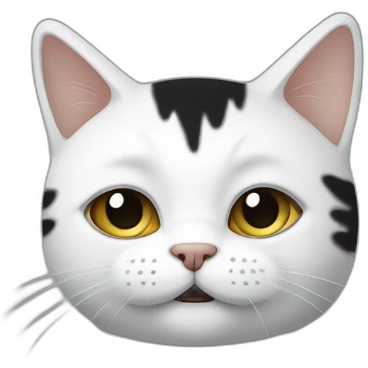 Un chat blanc et noir emoji