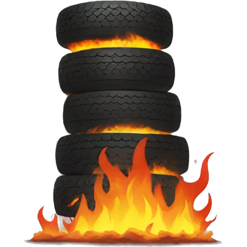 pile of tires on fire emoji