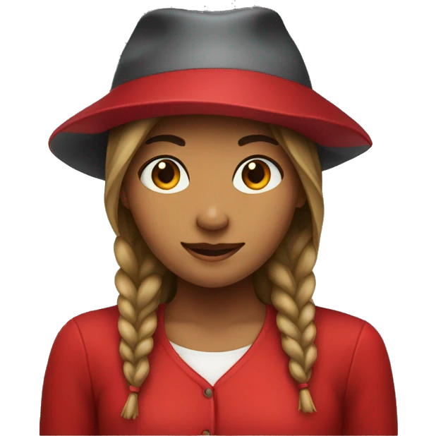 A girl in a red hat emoji