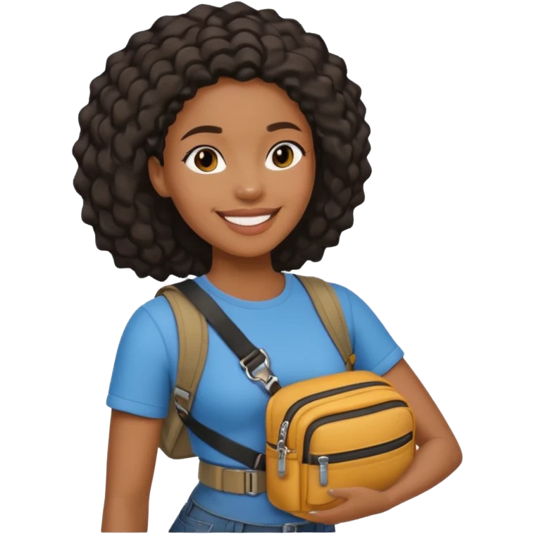 black woman with waist bags emoji
